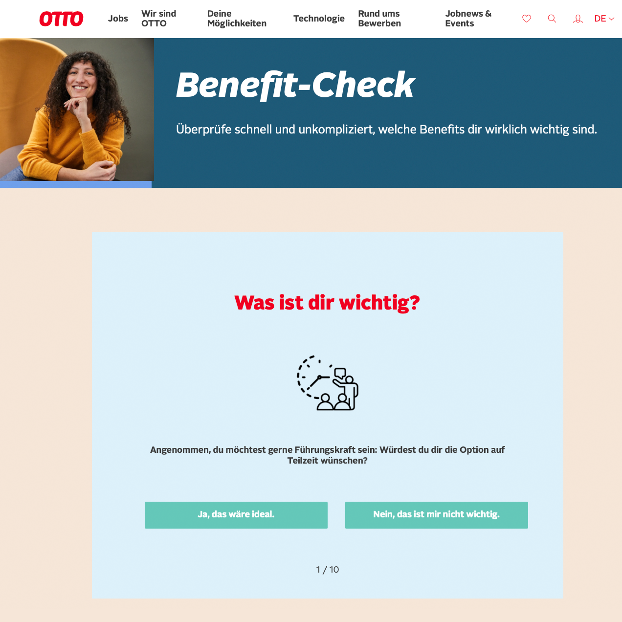 Employer Branding Otto – Benefit-Check Screenshot